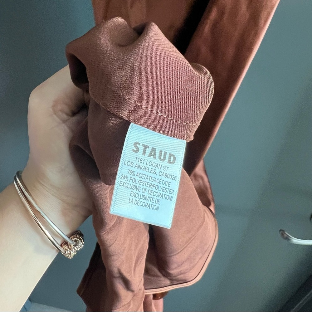 Staud cadence silk maxi dress in Clove brown size US 10 NEW! New with tags! - Picture 7 of 13